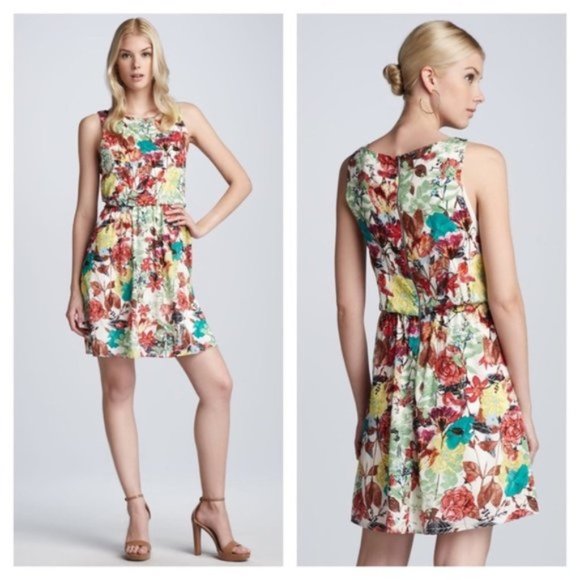alice and olivia white floral dress